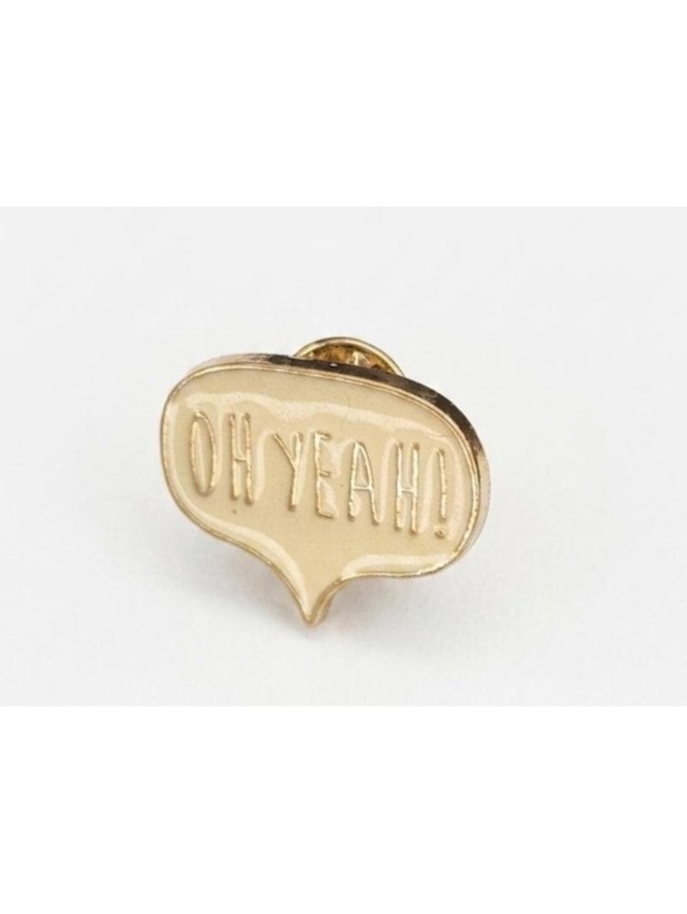 Gold Speech Bubble Enamel Pin: Pop Art Comic Style Lapel Badge